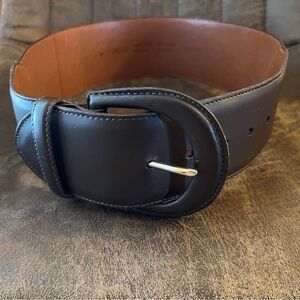 Jacob Genuine Dark Brown Leather Wide Waist Belt Size Small Trendy